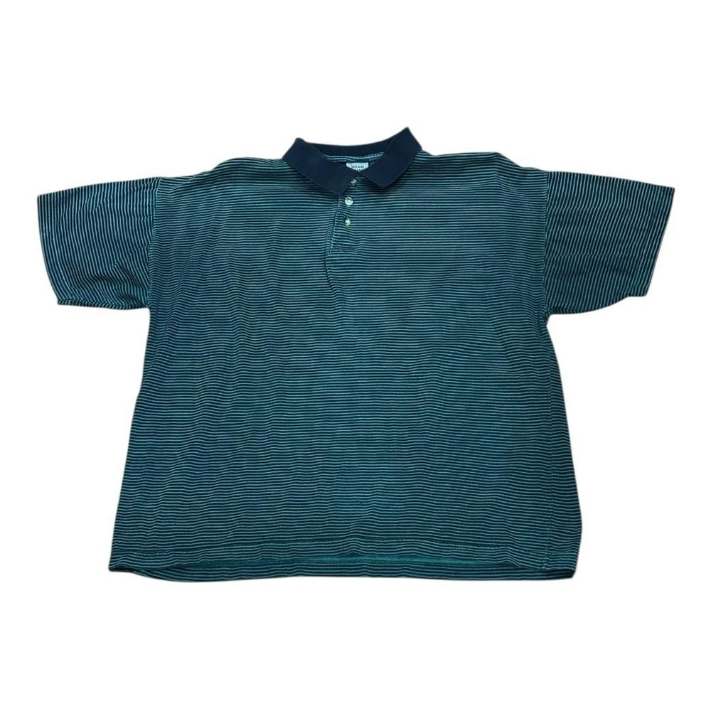 Pacific Coast Highway Polo Shirt Mens Large Blue Stripe 100% Cotton Casual Golf